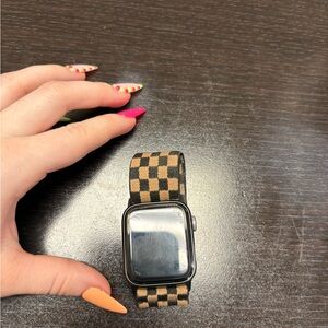 Apple watch 4 with checkered band